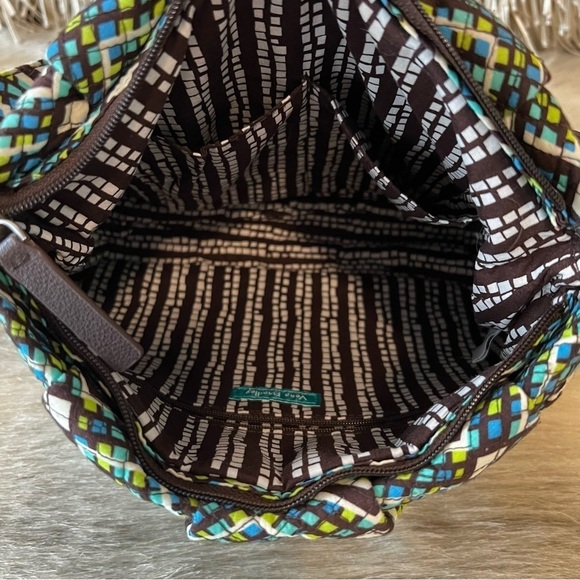 VERA BRADLEY Rainforest Hadley Bag Crossbody Satchel Green Blue Geometric 2017 - Picture 11 of 14